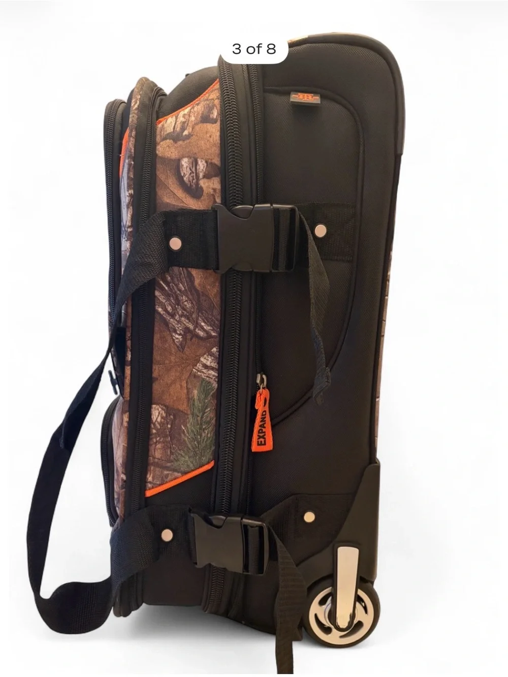 Whitetails Unlimited Camo Rolling Suitcase Wheeled Luggage
